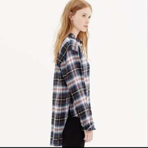 MADEWELL WHEATON PLAID POPOVER RED/WHITE/BLACK WOMEN'S SHIRT SIZE SMALL